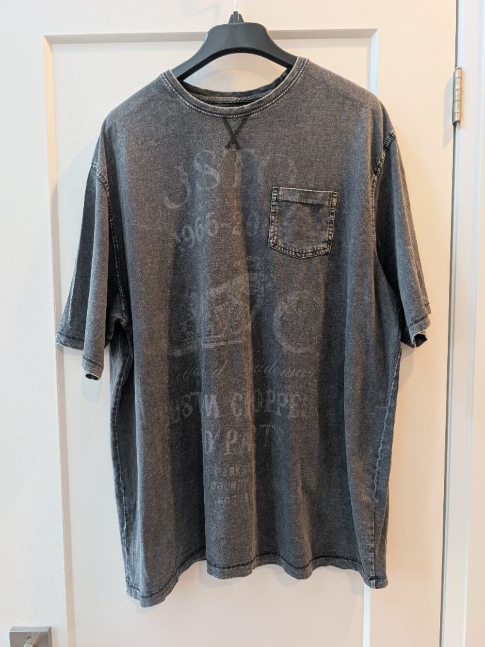 Retreat Los Angeles Mineral Wash Custom Chopper Graphic Pocket Tee 2XL